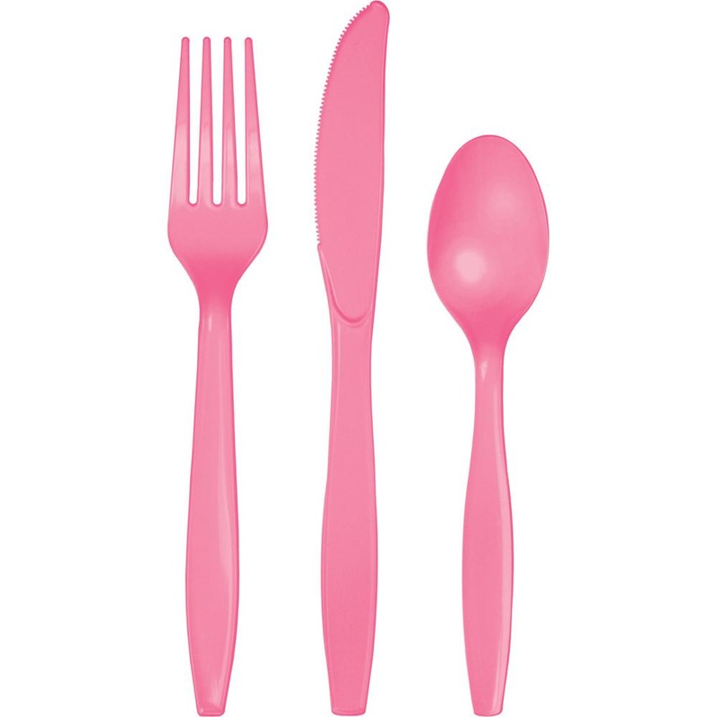 Assorted Candy Pink Cutlery 24 ct.