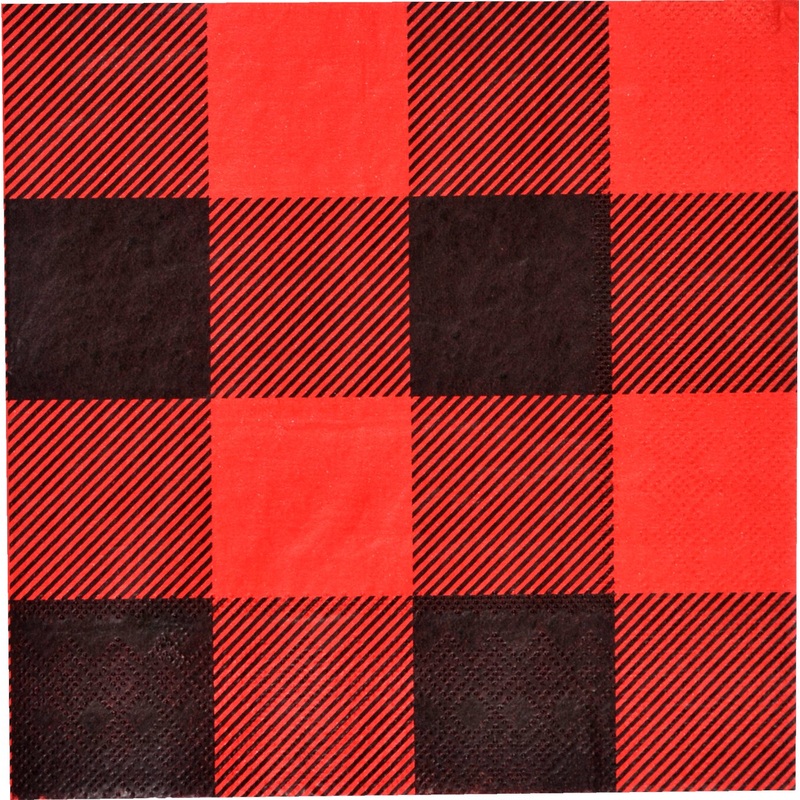 Buffalo Plaid Beverage Napkins