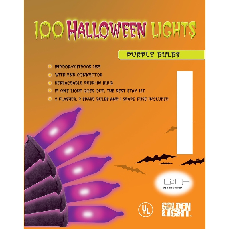 Halloween String Lights 100ct Prpl/Blk