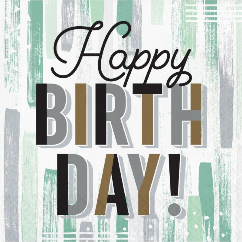 Minted Milestone Happy Birthday Lunch Napkins 16 ct.