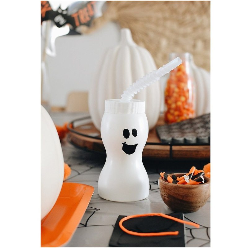 Molded Ghost Cups w/Straw