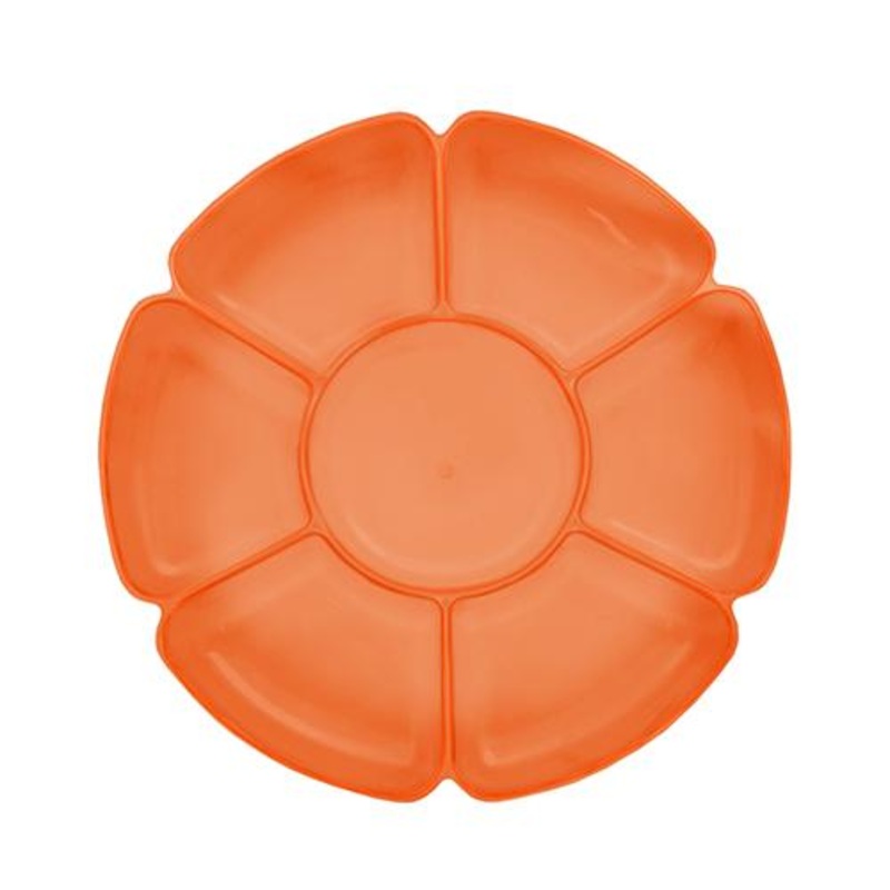 NEON ORANGE  16" Round 7 Sectional Tray  1 CT.
