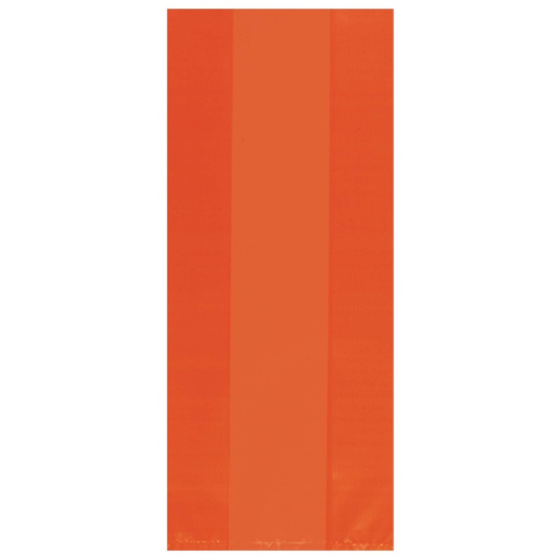 ORANGE SMALL CELLO PARTY BAGS  25 CT.