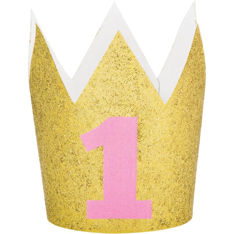 PINK GLITTER CROWN HAT  1 CT.