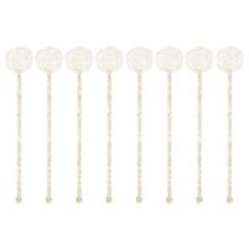 Plastic Gold Glitter Drink Stirrers  8ct