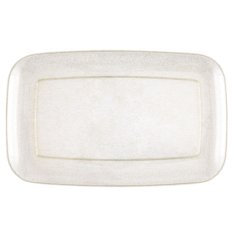 Premier Stylz Gold Glitter Plastic Serving Tray
