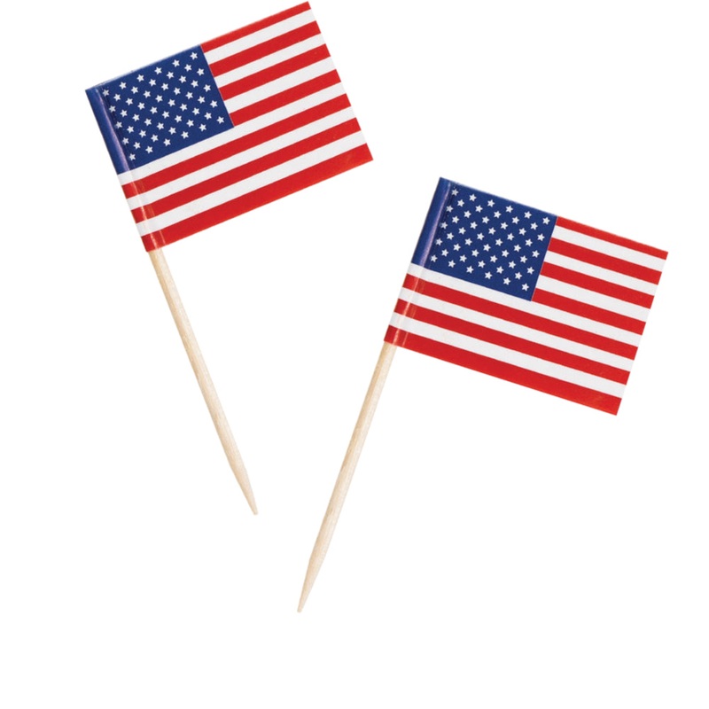 U. S. Flag Wood Picks 50 ct.