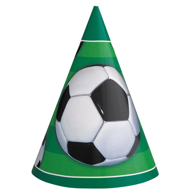 3D Soccer Party Hats  8ct