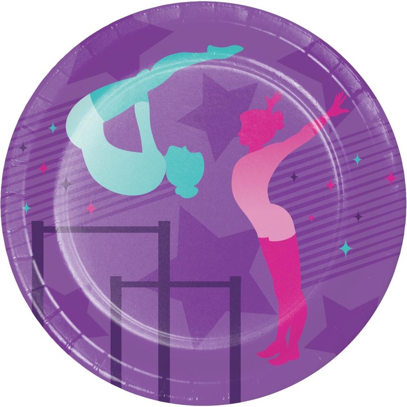 7 in. Gymnastics Party Dessert Plates 8 ct.
