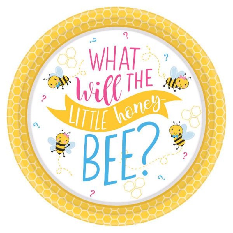 7 in. Little Honey Bee Dessert Paper Plates 8 ct