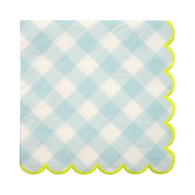 Blue Gingham Lunch Napkins  20 ct.