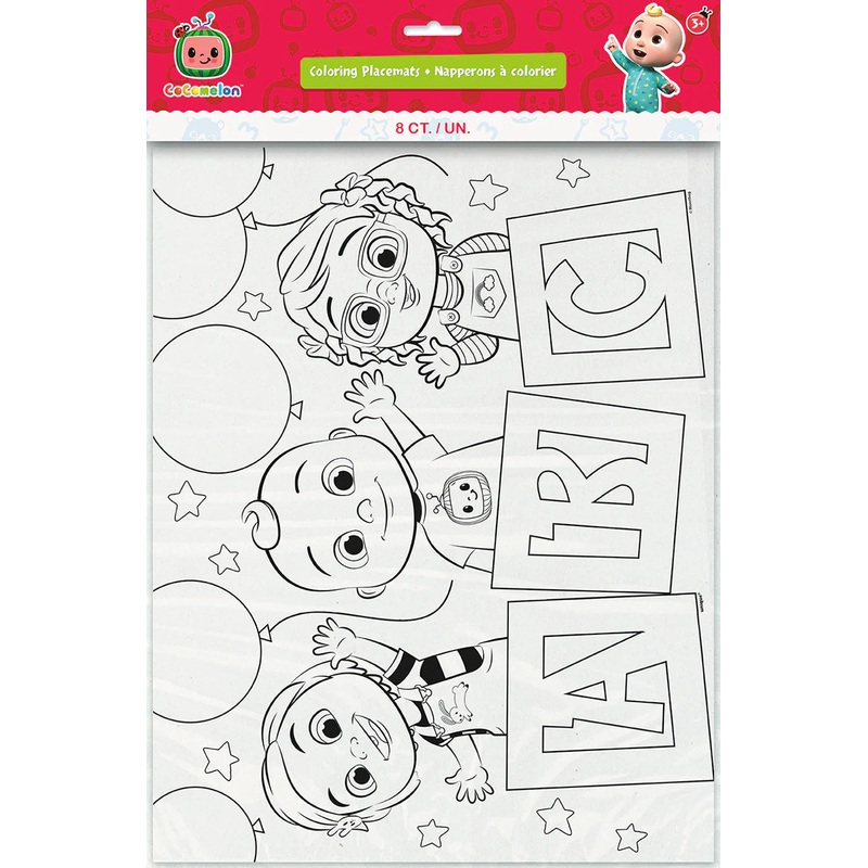 Cocomelon Coloring Placemats 8 ct.