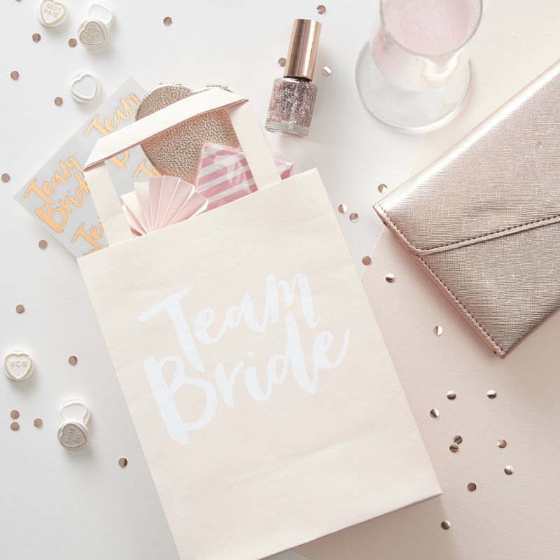 Ginger Ray Team Bride  Party Bags With Handles  5 ct.