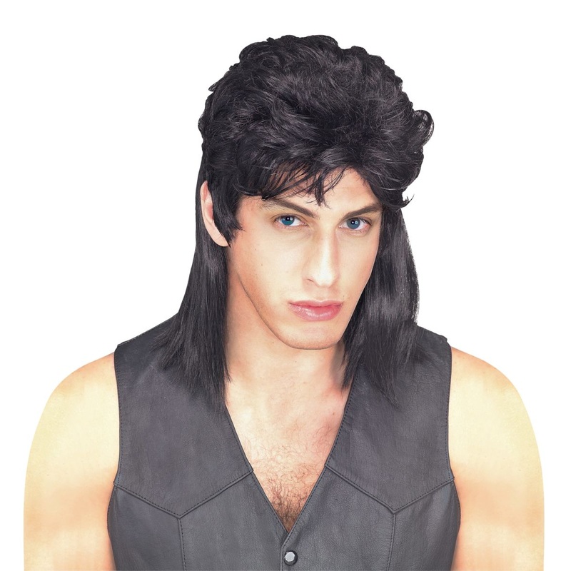 Men's Mullet Black Wig