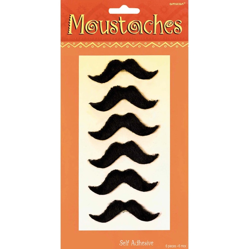 Self Adhesive Moustaches 6 pcs.