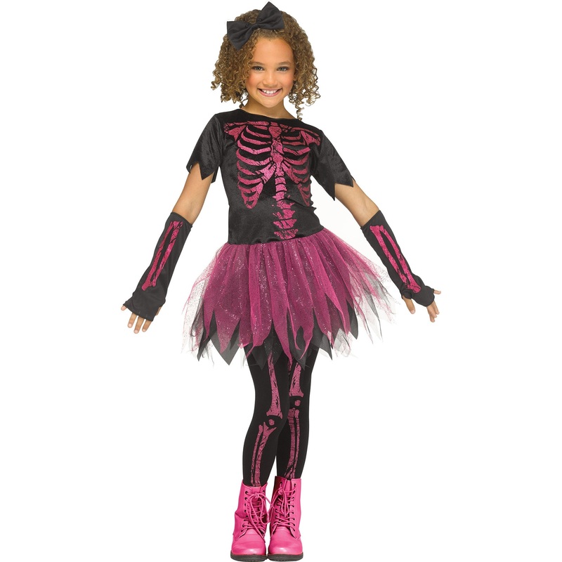 Skele-Girl Child Costume- Pink