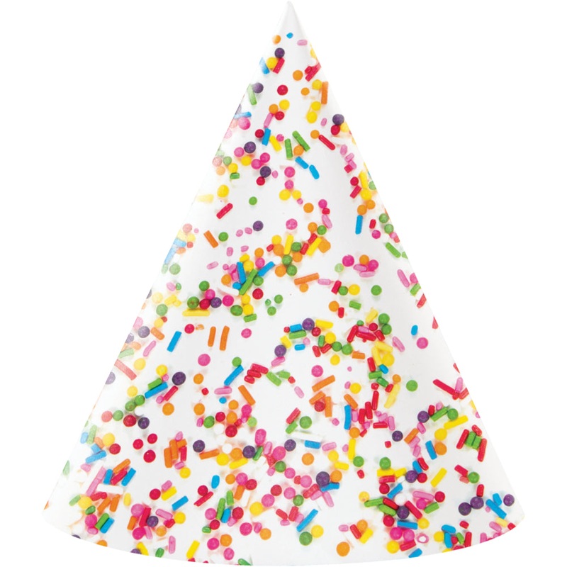 Sprinkles Birthday Hat Cone 8 ct.
