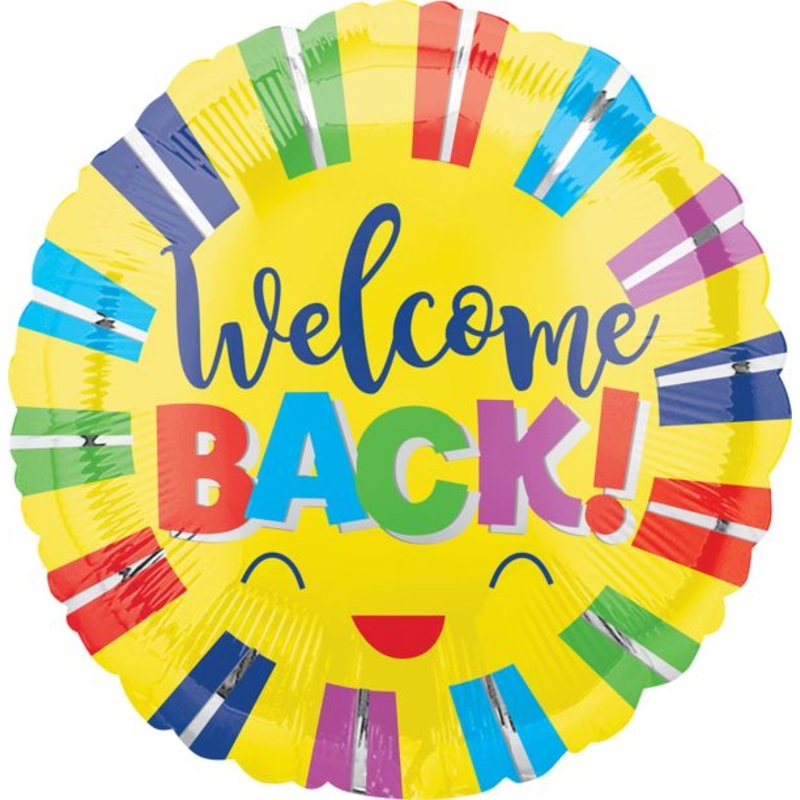 17" Welcome Back Stripes Foil Balloon