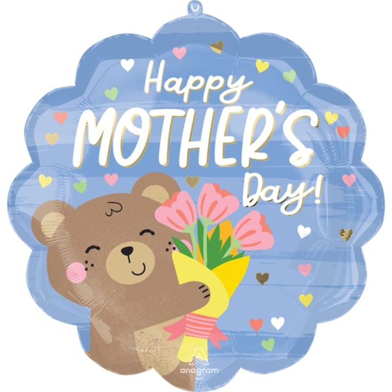 21" HAPPY MOTHER'S DAY BEAR HUGS FOIL BALLOON
