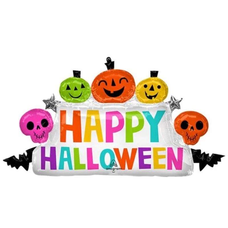 39" Colorful and Creepy Halloween Marquee Foil Balloon