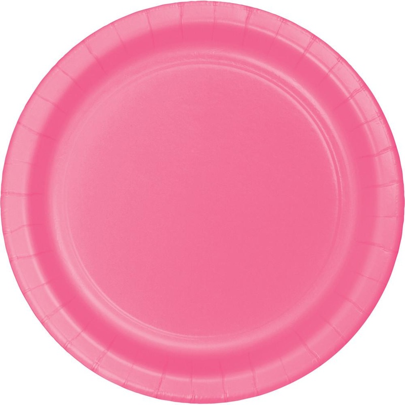 9 in. Candy Pink Paper Lunch Plates 24 ct.