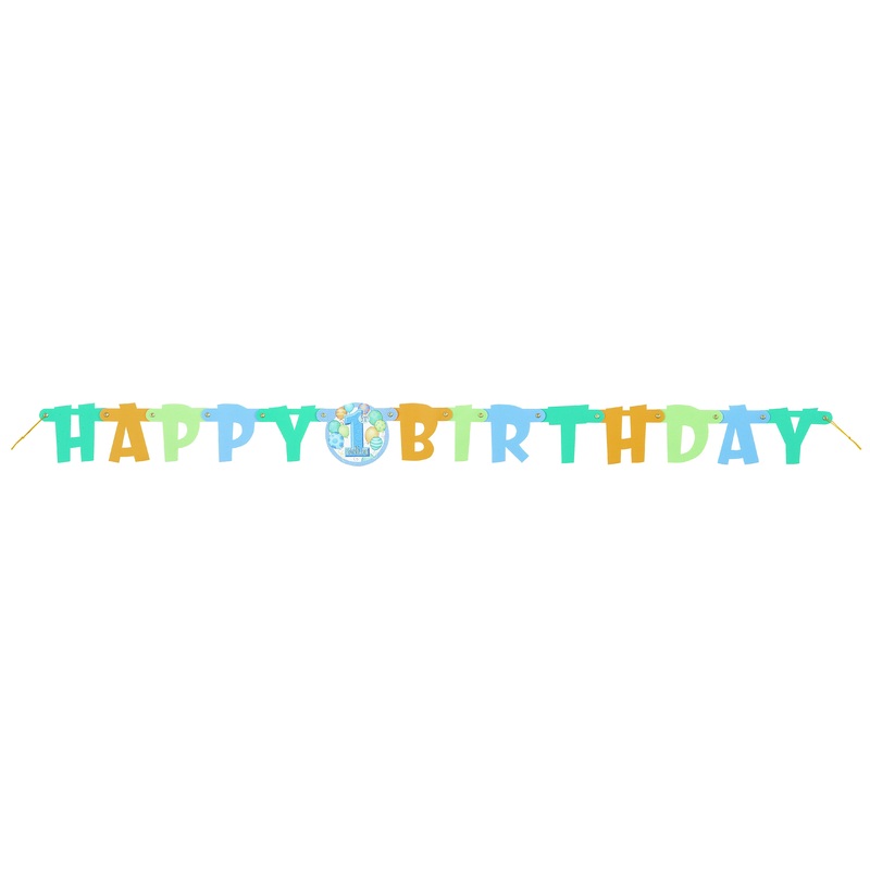 Jointed 1st Birthday Banner Blue  1ct.
