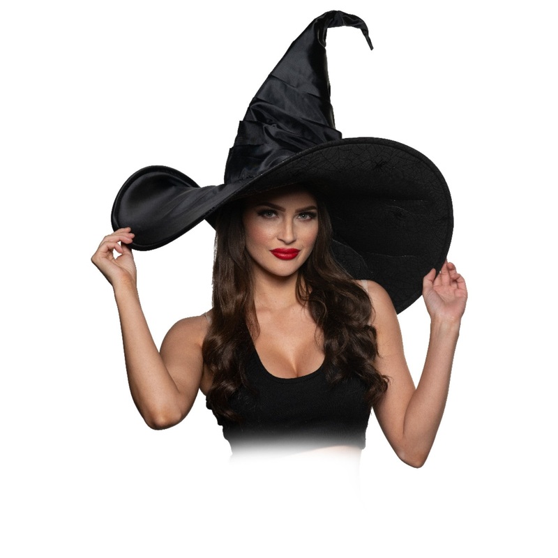 Jumbo Curved Witch Hat Black