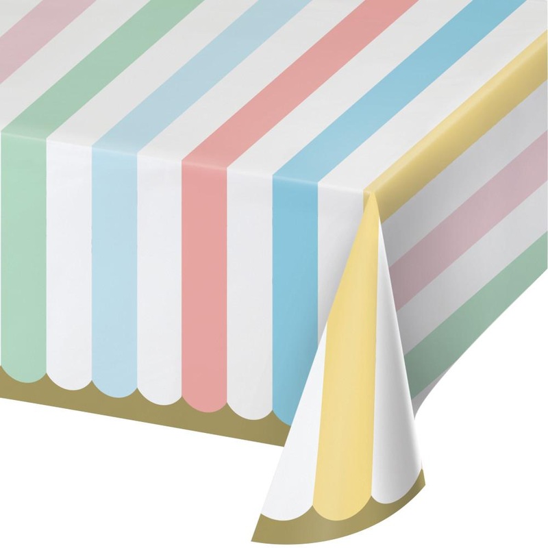 Pastel Celebrations Paper Tablecover 54 in. X 102 in.   1 ct.