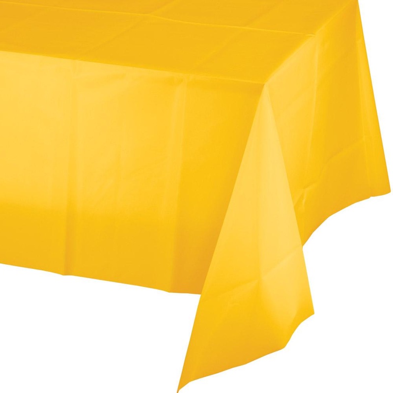 School Bus Yellow Plastic Tablecover 1 ct.