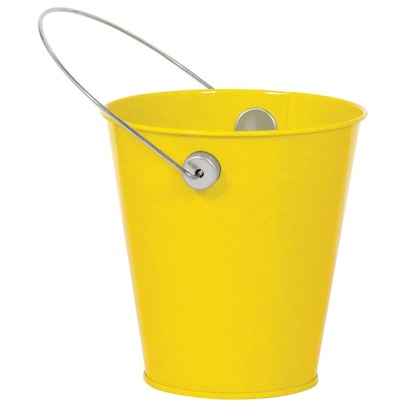 YELLOW METAL BUCKET WITH HANDLE  1 CT.