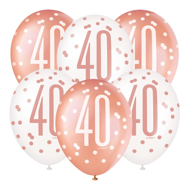 12" Rose Gold Latex Balloons 40  6 ct.