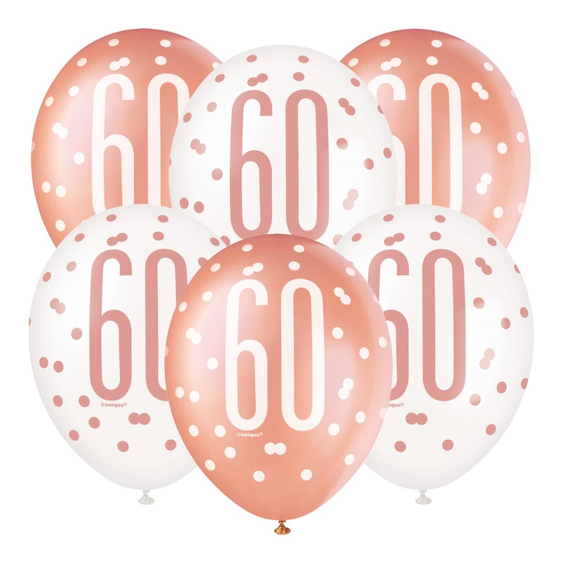 12" Rose Gold Latex Balloons 60 6 ct.