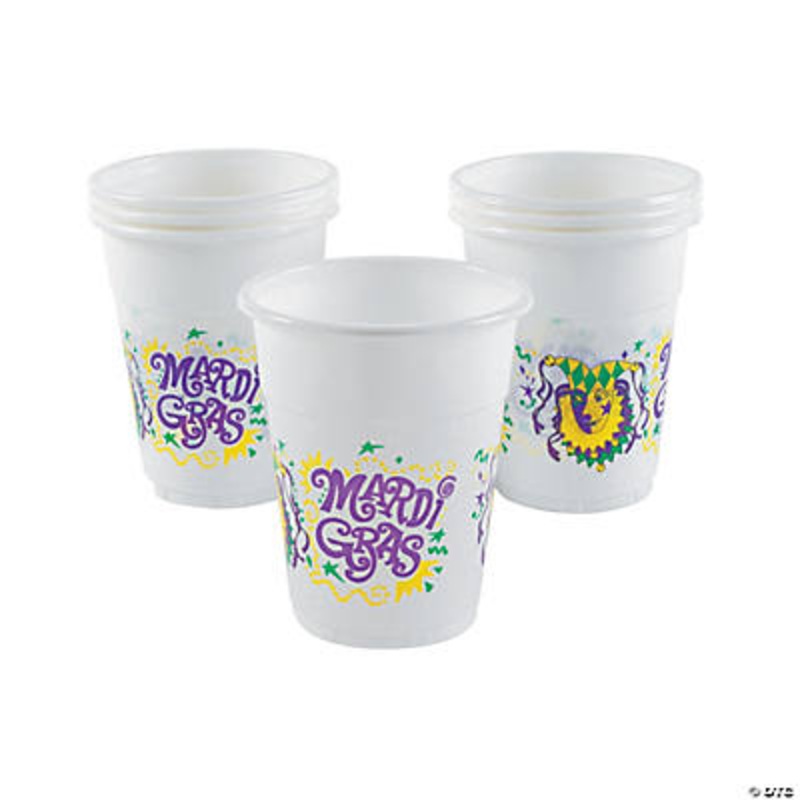 16 oz. Mardi Gras Disposable Cups 50 ct.