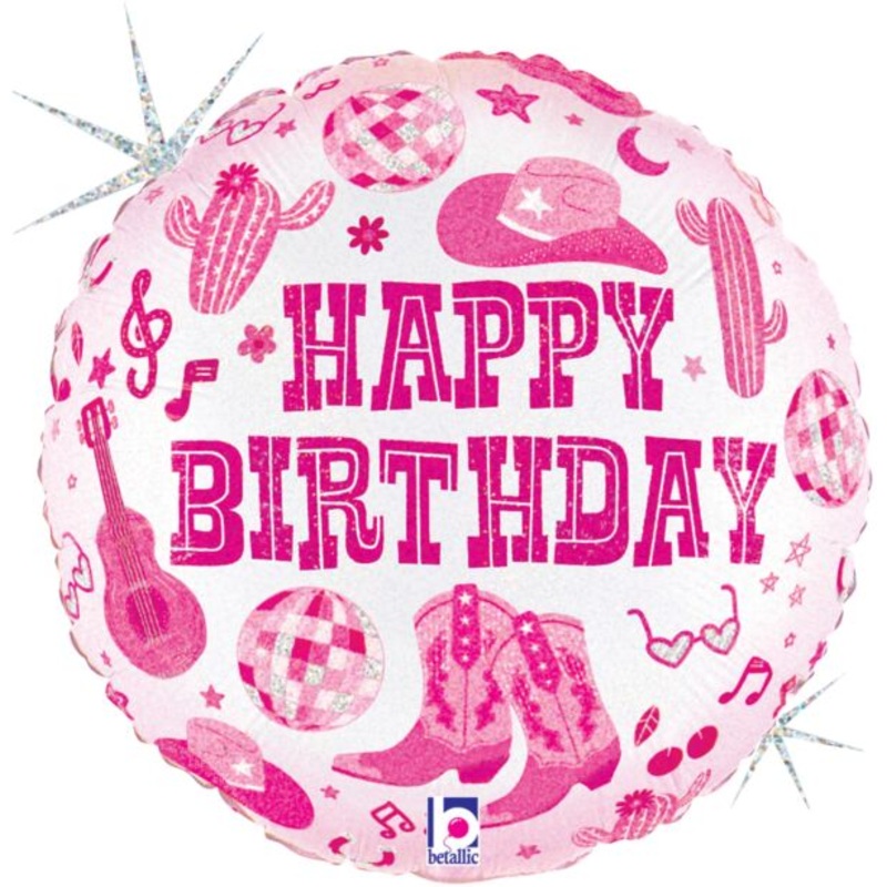 18" DISCO COWGIRL BIRTHDAY FOIL BALLOON