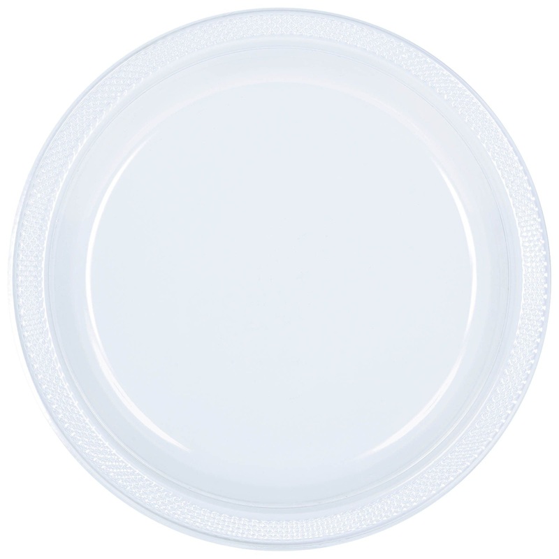 9" Round Plastic Plates 20 ct. - Clear
