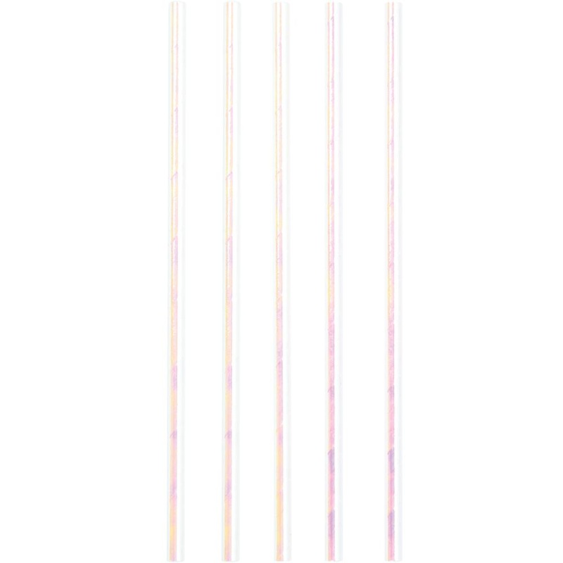 PAPER STRAWS IRIDESCENT 24 CT