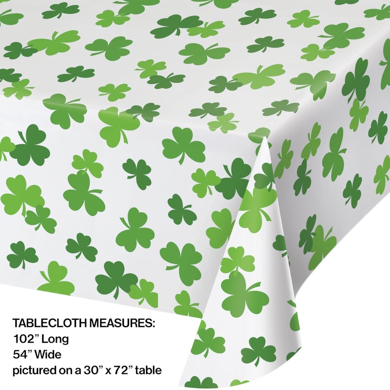 Shamrocks Plastic Tablecover 1 ct.