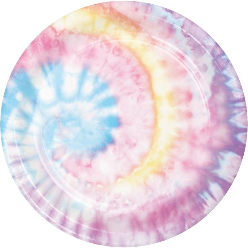 TIE DYE PARTY LUNCH PLATES 8 CT.