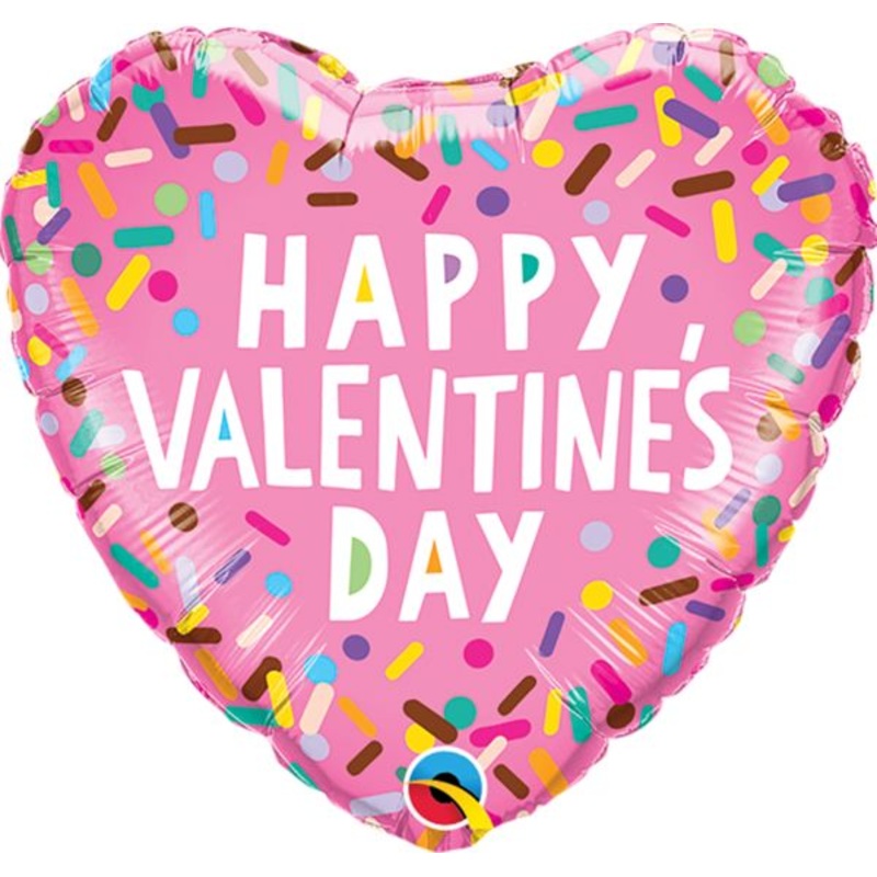 18" Valentines Sprinkle Foil Balloon