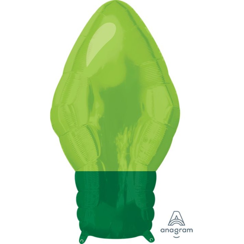 22in Green Christmas Bulb Light Foil Balloon