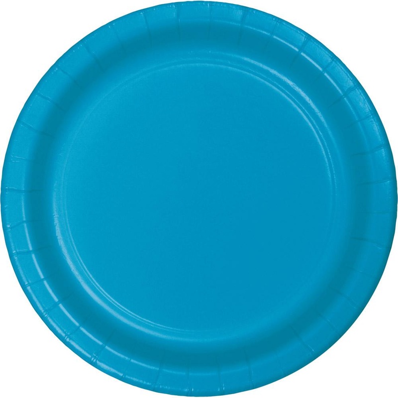 9 in. Turquoise Paper Lunch Plates 24 ct.