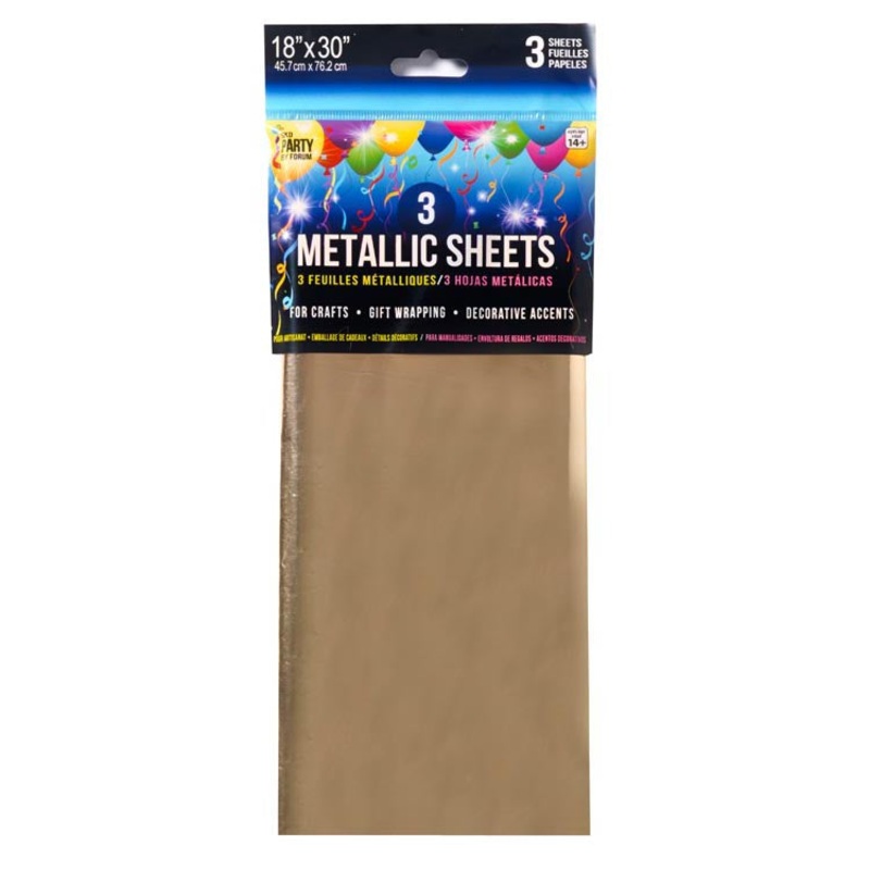 TISSUE 3 PACK 18"X30" METALLIC ROSE GOLD