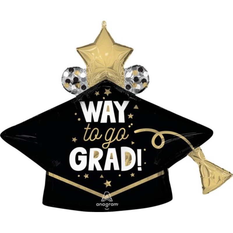 33" Way To Go Grad Cap Foil