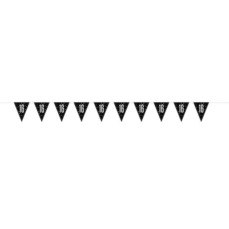 9 ft. GLITZ 16 Black Prismatic Plastic Flag Banner