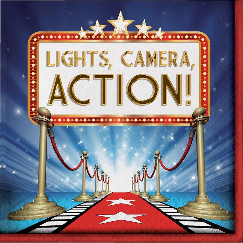 Hollywood Lights Lunch Napkins 16 ct.