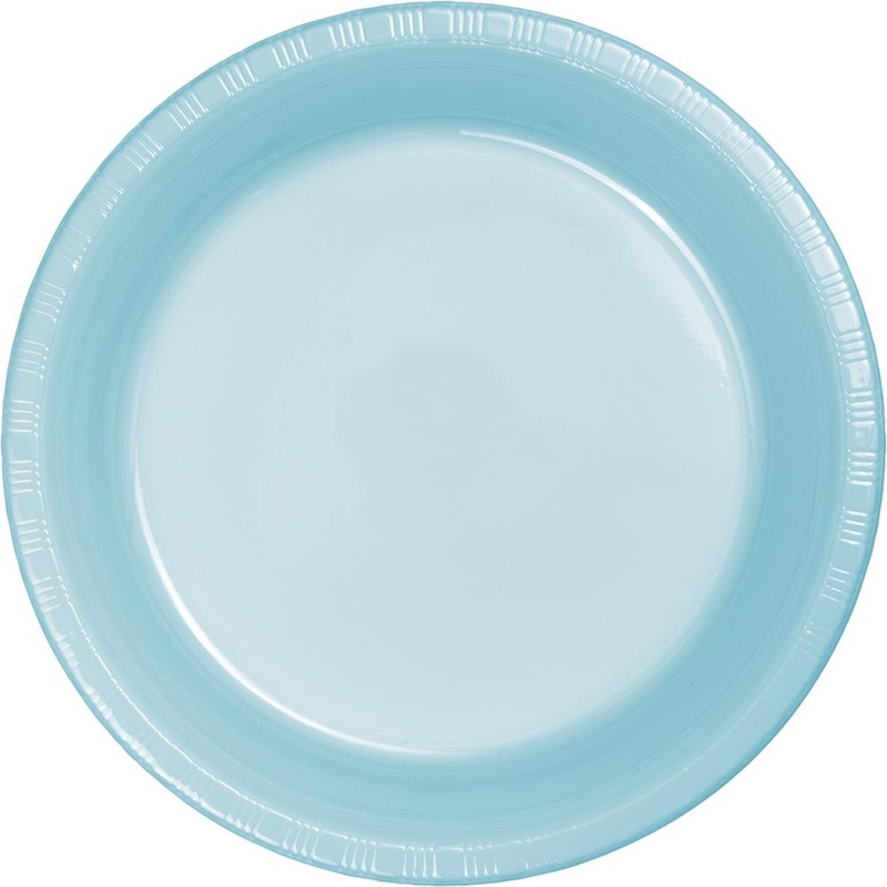PASTEL BLUE PLASTIC DESSERT PLATES 20 CT.