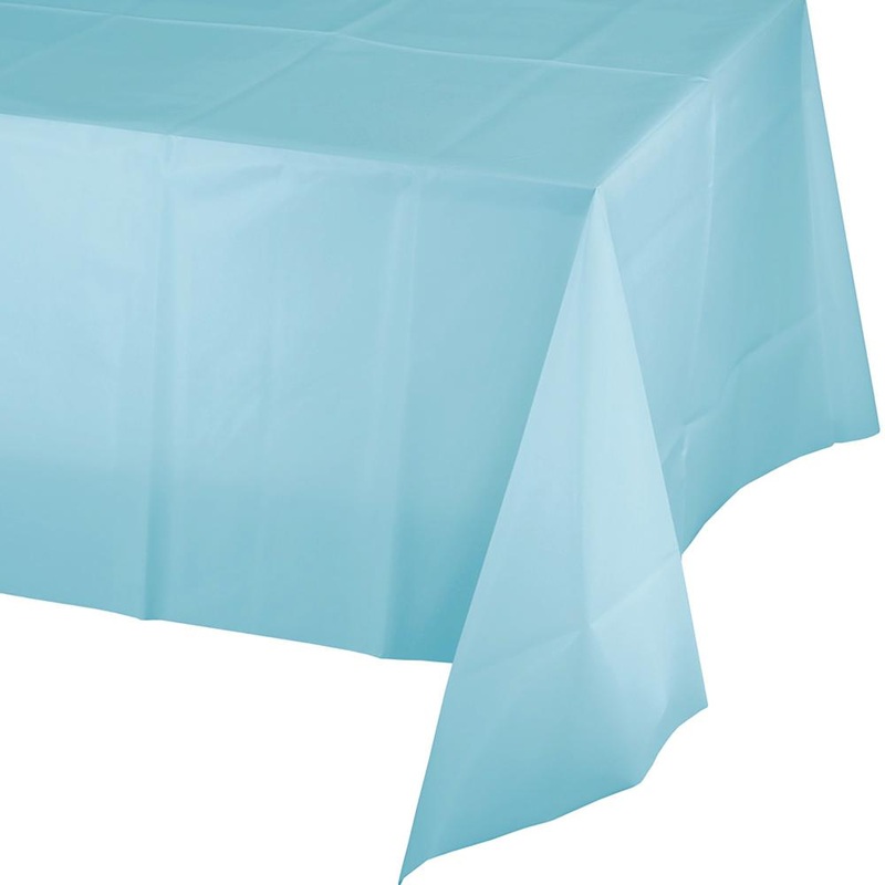 PASTEL BLUE PLASTIC TABLECOVER  54IN. X 108IN.  1CT.