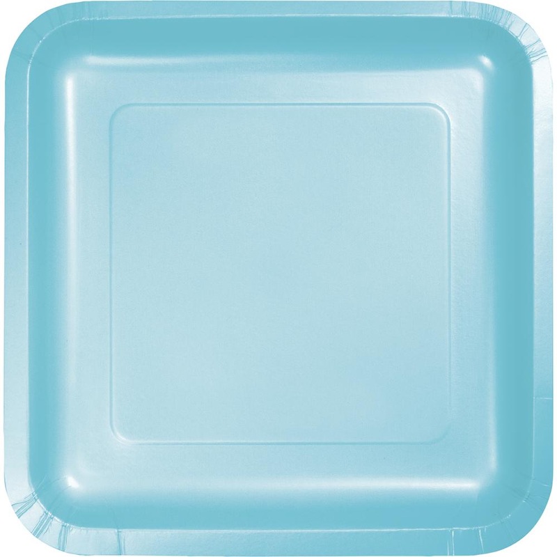 PASTEL BLUE SQUARE PAPER LUNCH PLATES 18 CT.