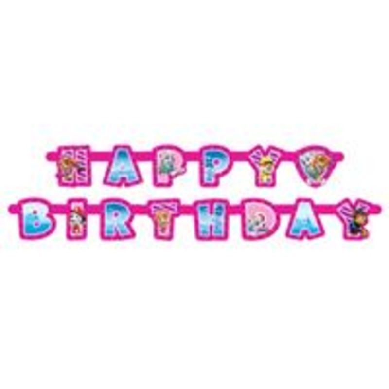 Paw Patrol Girl Large Jointed Happy Birthday Banner