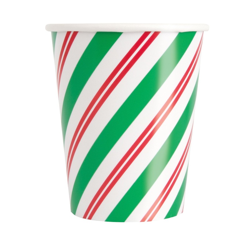 Peppermint Christmas 9oz Paper Cups  8ct